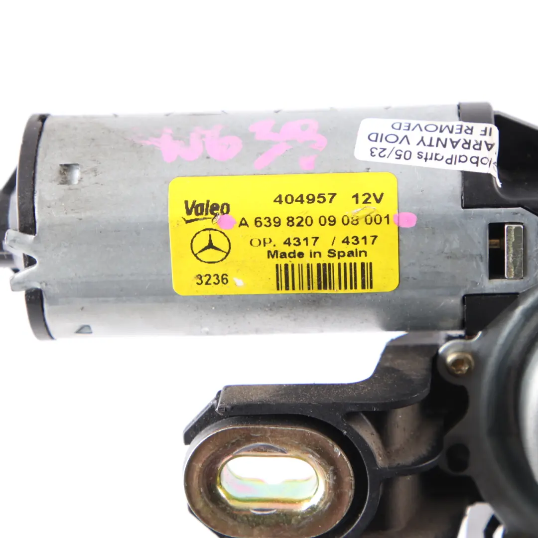 Mercedes Vito W639 Wiper Motor Rear Left N/S Window Trunk Actuator A6398200908