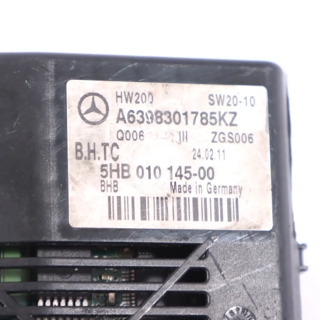 Mercedes Vito W639 Climatizador trasero Unidad Control Interruptores A6398301785