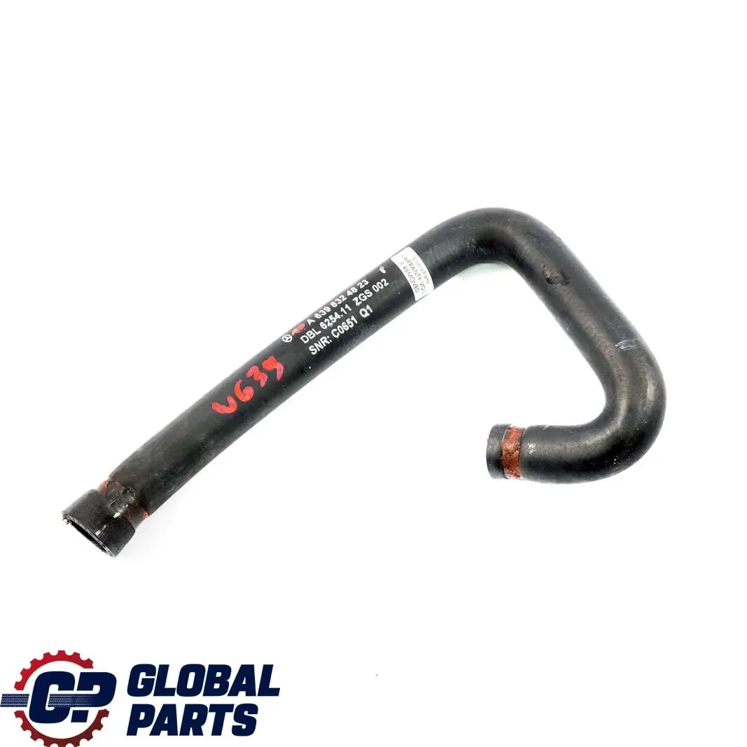 Mercedes W639 Heat Exchanger Water Coolant Hose Pipe A6398324823