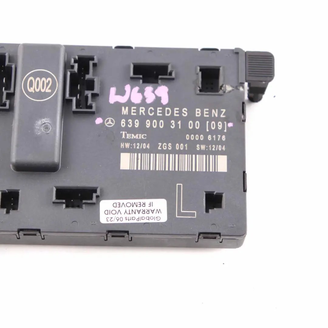 Mercedes W639 Módulo puerta delantera izquierda Unidad control ECU A6399003100