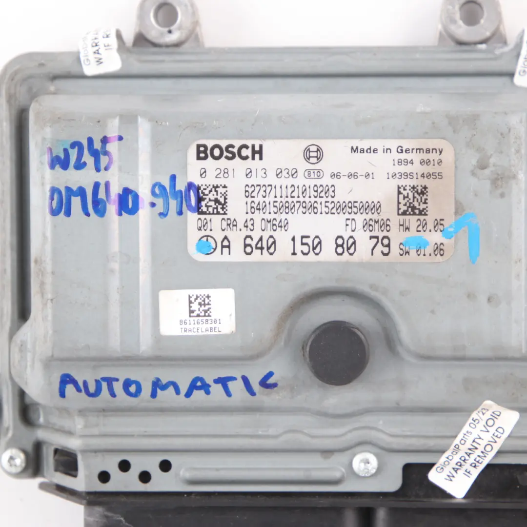 Mercedes W169 W245 A180 B180 CDI OM640.940 109HP Engine ECU Kit A6401508079 Keys