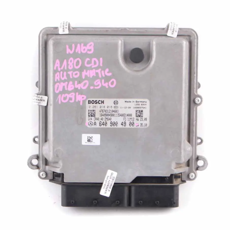 Mercedes W169 A180 CDI OM640.940 109HP Engine Control Unit ECU A6409004900