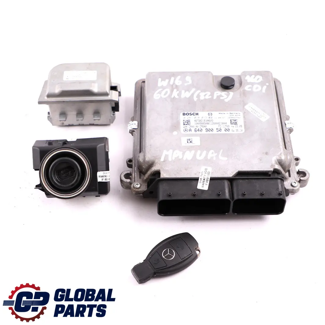 Mercedes-Benz W169 A160 CDI Engine Control Unit ECU Kit A6409005000 + Key Manual