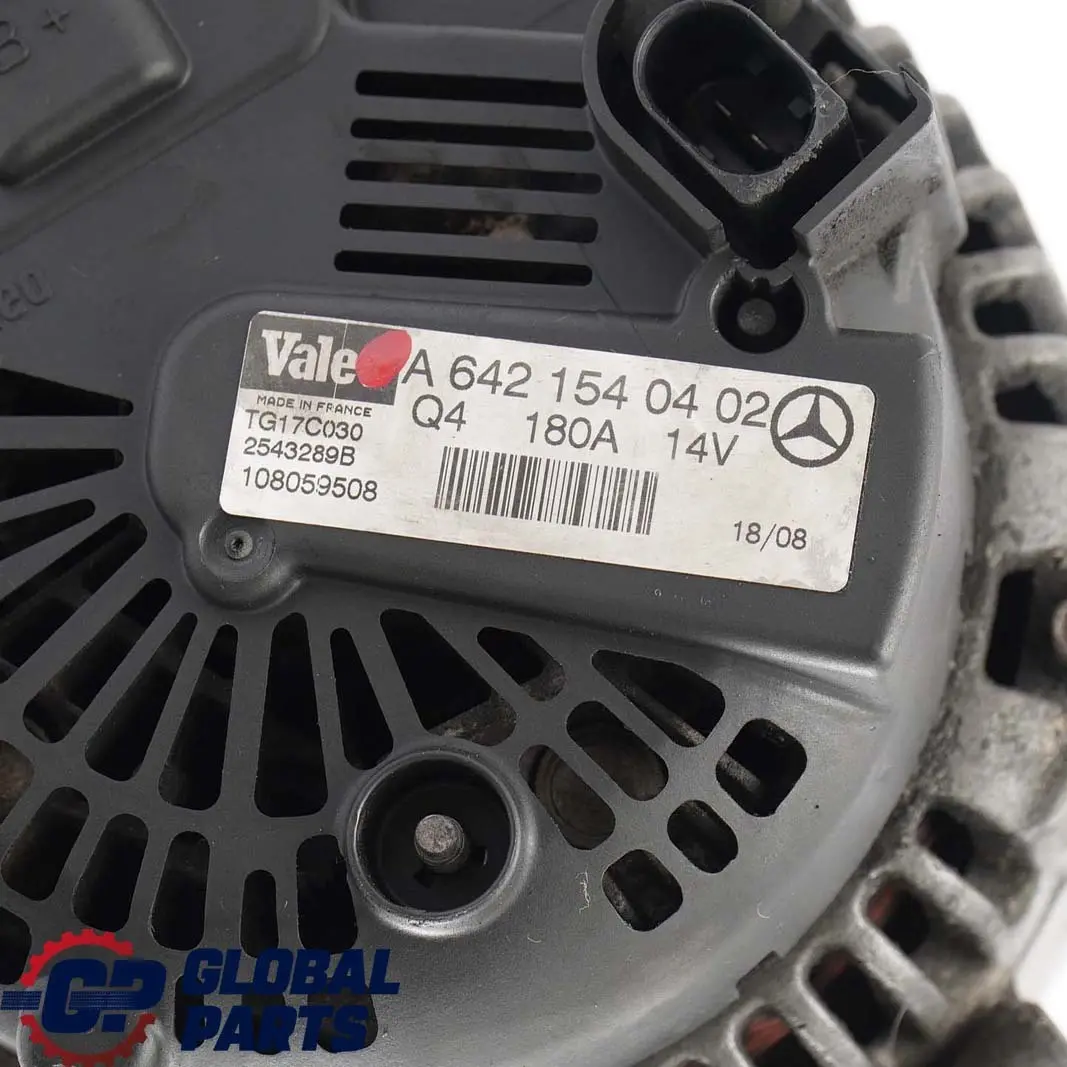 Mercedes-Benz W164 W204 W211 OM642 Diesel Alternador Generador A6421540402