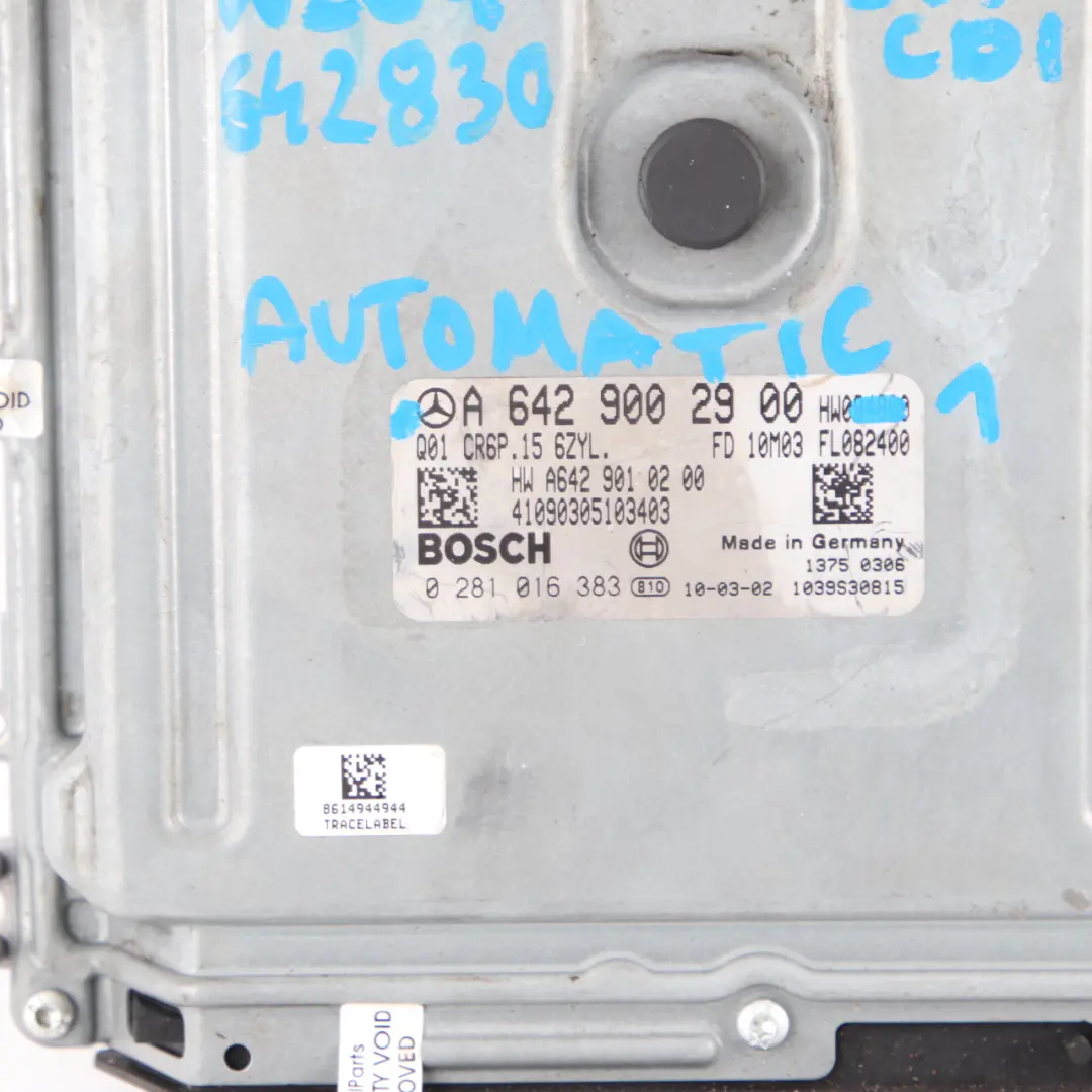 Mercedes W204 C350 CDI OM642.830 Engine Module ECU Kit A6429002900 Keys Lock 