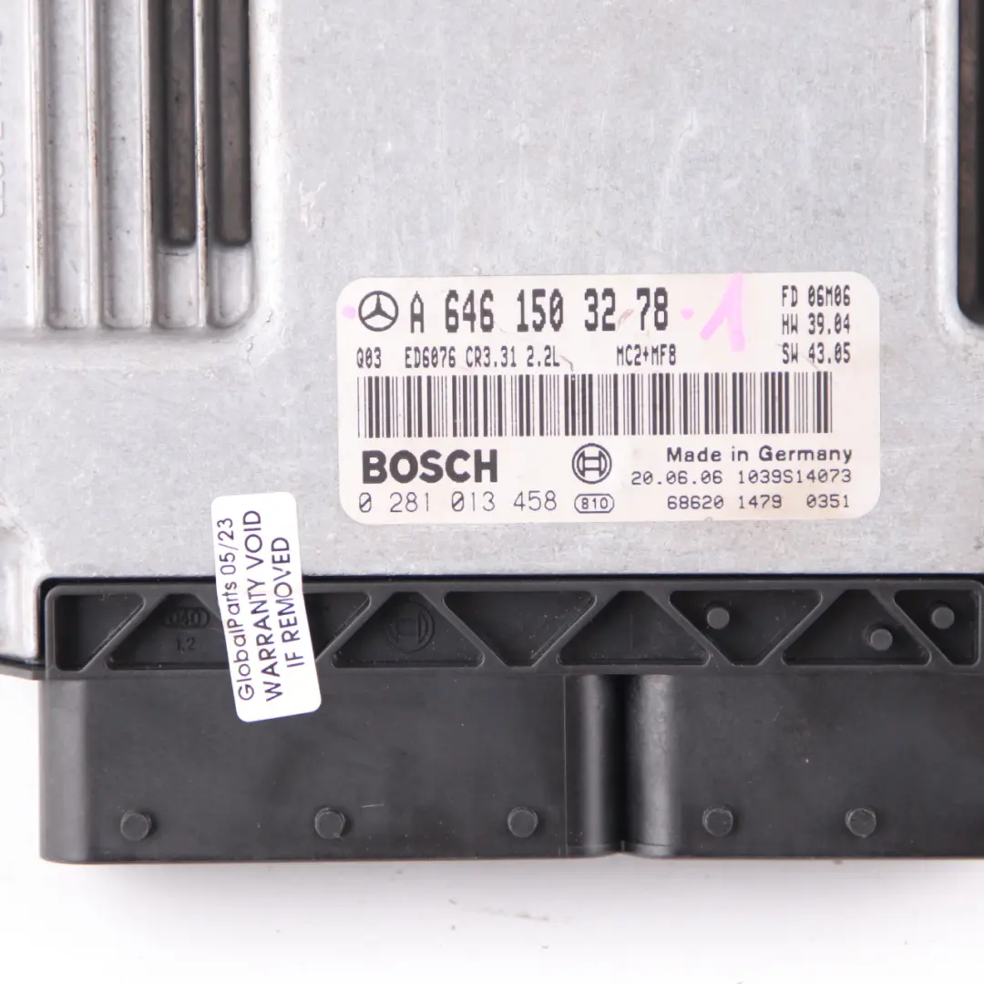 Mercedes W639 Vito OM646.982 109HP Engine Module ECU Kit A6461503278 Key Lock
