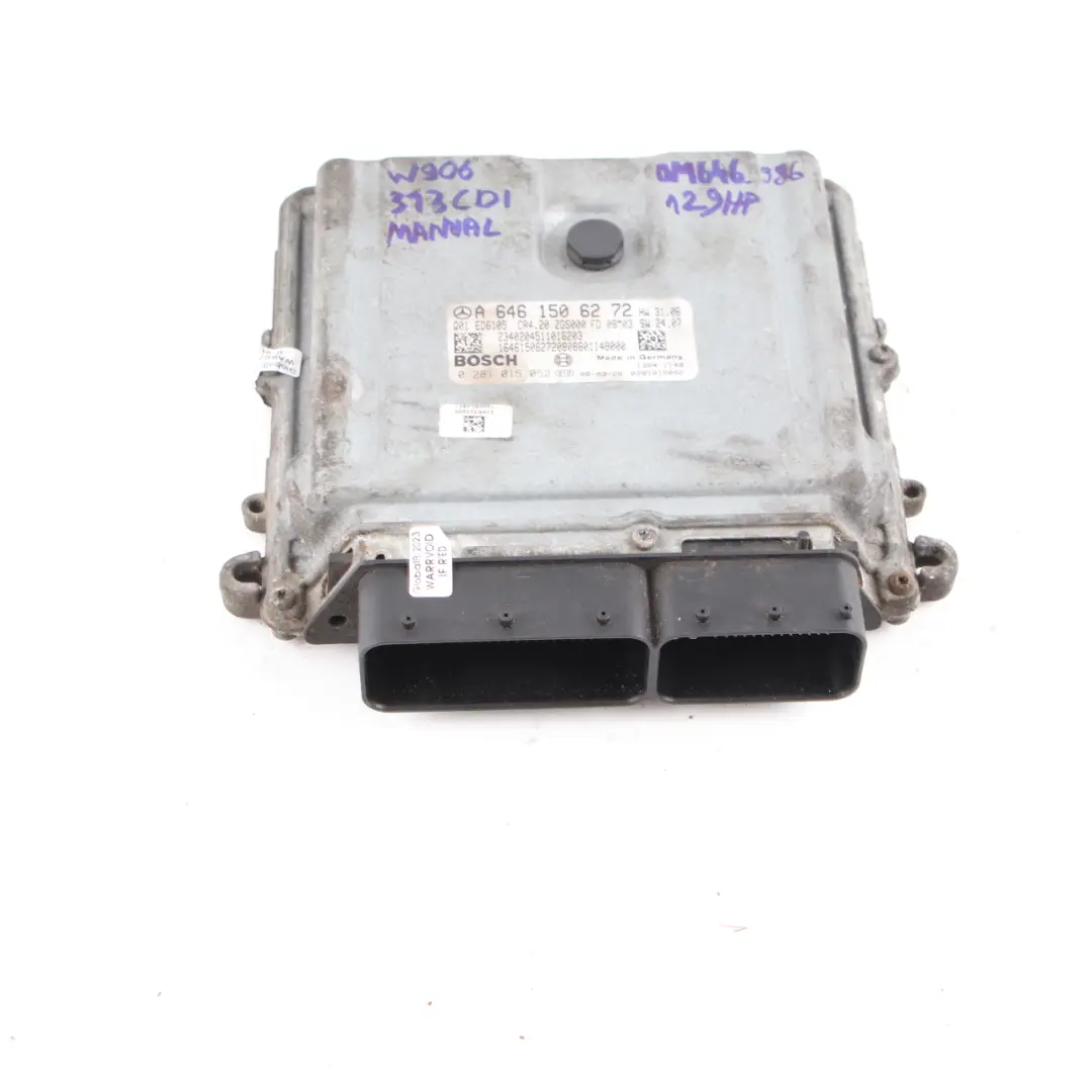 Mercedes W906 313 CDI OM646.986 129HP Engine Unit Module ECU Manual A6461506272