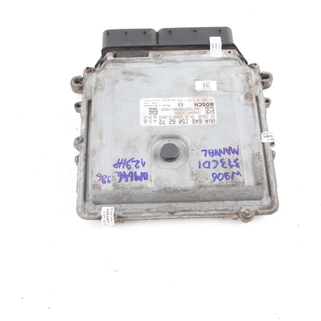 Mercedes W906 313 CDI OM646.986 129HP Engine Unit Module ECU Manual A6461506272