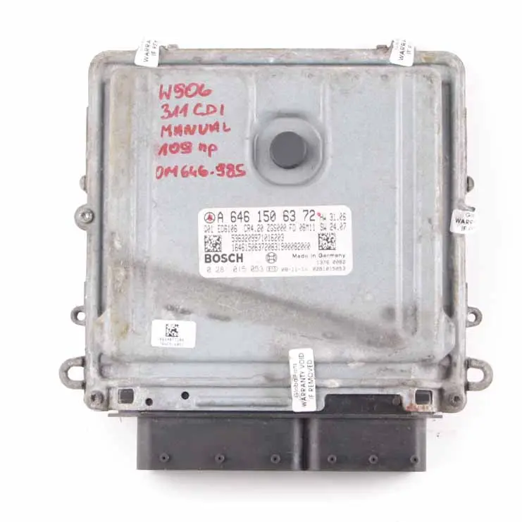 Mercedes W906 311 CDI 109HP OM646.985 Diesel Engine Control Unit ECU A6461506372