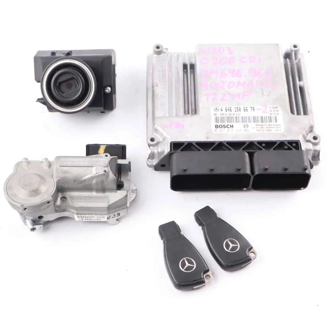 Mercedes W203 C200 CDI OM646.962 122HP ECU Kit 2 Keys Lock A6461506679 Automatic