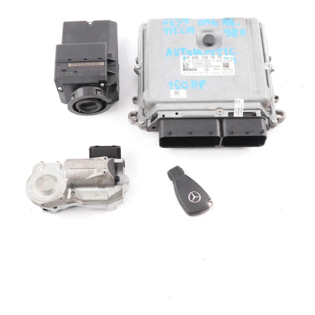 Mercedes W639 115 CDI OM646.980 150HP Engine Module ECU Kit A6461507072 Key Lock