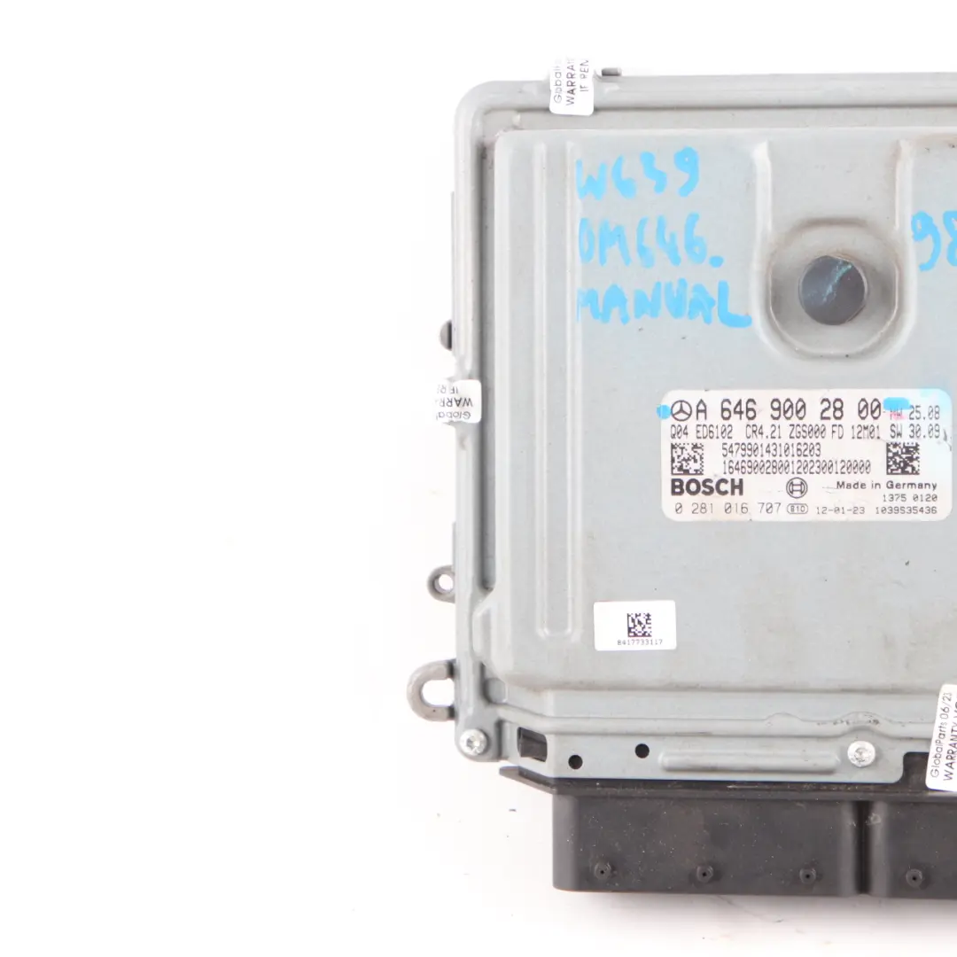 Mercedes Vito W639 OM646.980 Engine Control Unit ECU Module A6469002800 Manual