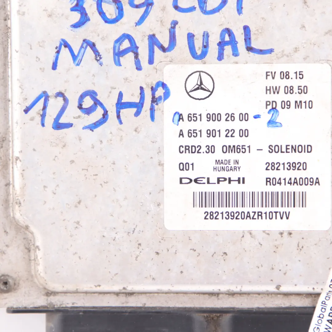 Mercedes W906 309CDI OM651.955 Diesel Engine ECU Kit A6519002600 Key Lock Manual