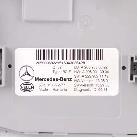 Mercedes W205 C 220d 651.921 170HP ECU Kit A6519005203 SAM Key Lock Automatic