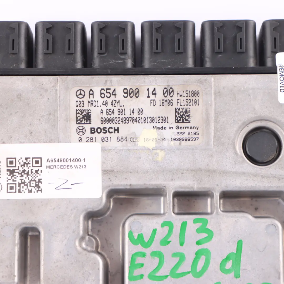 Mercedes W213 E220 CDI 654.920 194HP Engine ECU Kit A6549001400 Key SAM