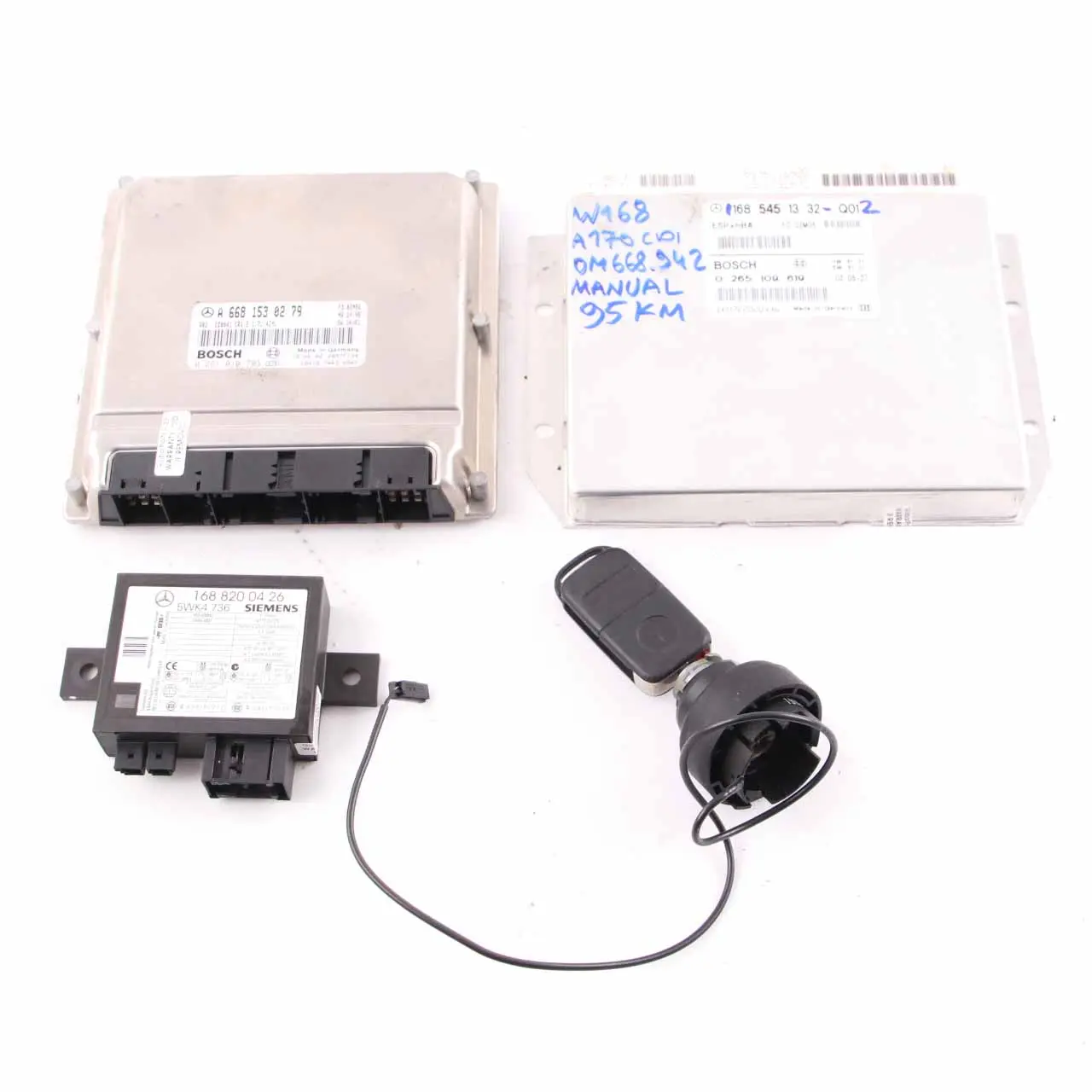 Mercedes W168 A170 CDI 95HP OM668.942 Engine Control ECU Kit A0275454132 + Key