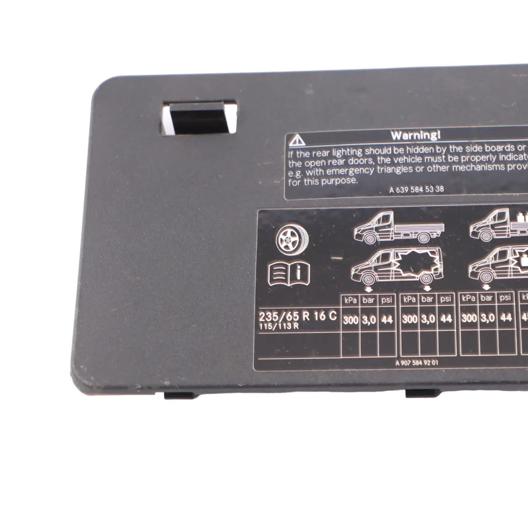 Mercedes Sprinter W906 Fuse Box Cover Trim Panel Lid Black A6395450003