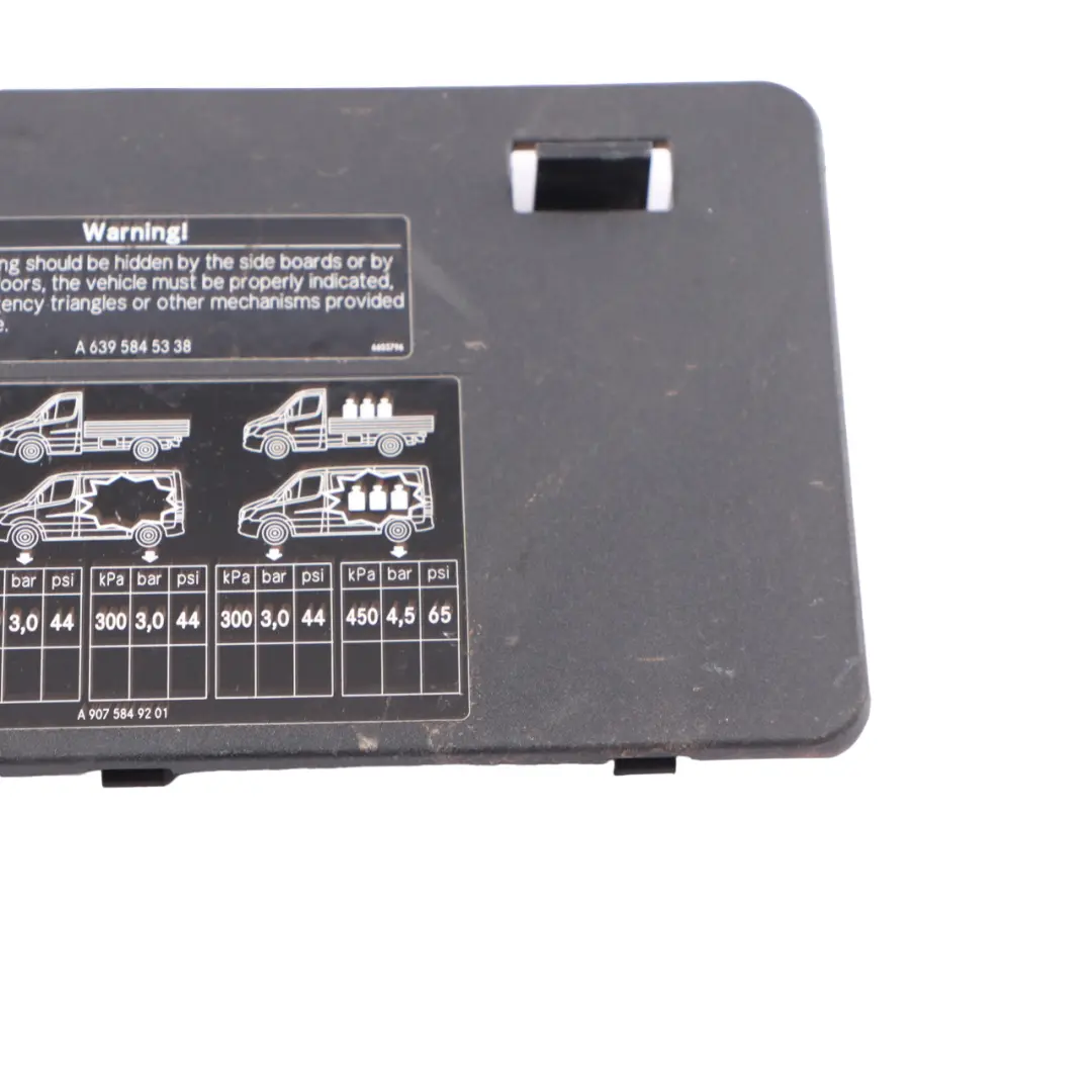 Mercedes Sprinter W906 Fuse Box Cover Trim Panel Lid Black A6395450003