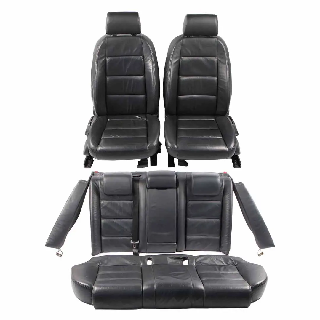 Seats Audi A4 B7 Avant Black Leather Valcona Front Rear Seat Set