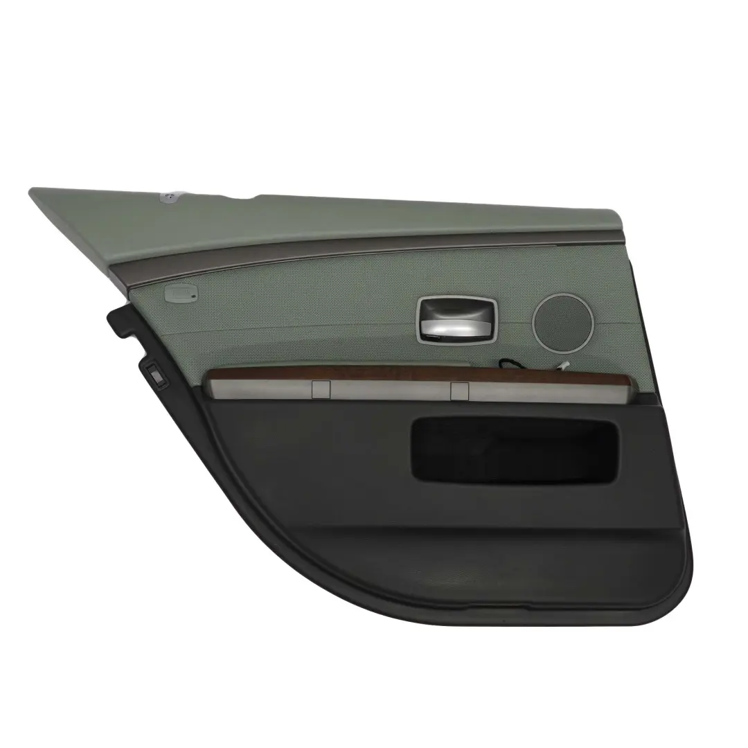 BMW E65 Rear Left Door Card Leather Nasca Green Lining Trim