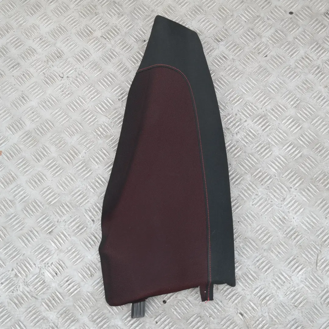 BMW 1 E81 Rear Seat Side Finisher Corner Left N/S Cloth Fabric Network Red