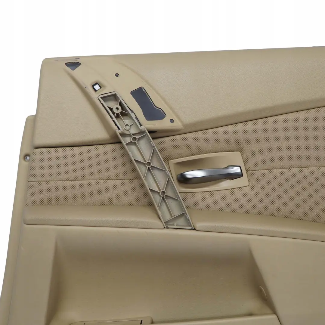 BMW E60 E61 Trasera Derecha Tarjeta De Puerta De cuero Nasca Beige Forro Trim