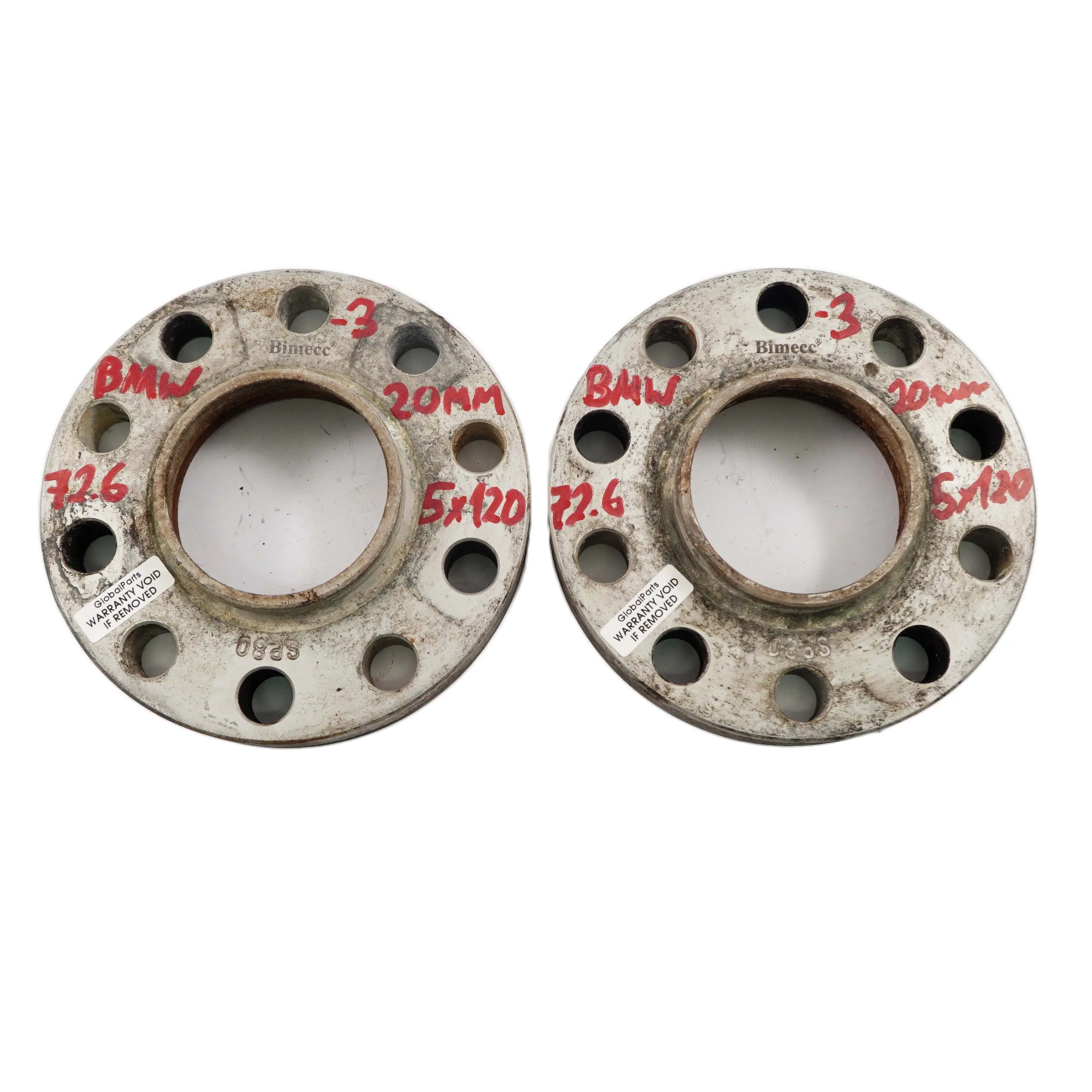 Bimecc Alloy Wheel Spacers Hubcentric Shims BMW 5x120 72.6mm 20mm Pair