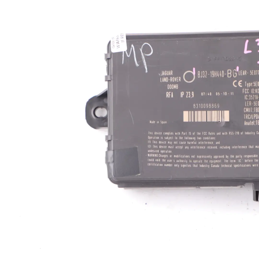 Land Rover Range Rover Sport L320 Keyless Entry Module ECU Unit BJ3219H440BG