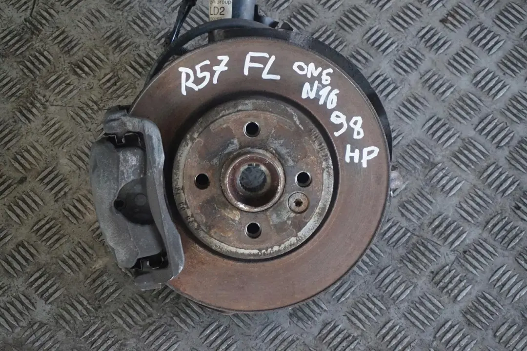 Mini R57 One N16 Delantero Izquierdo Muelle Puntal Suspension Pata Freno Buje