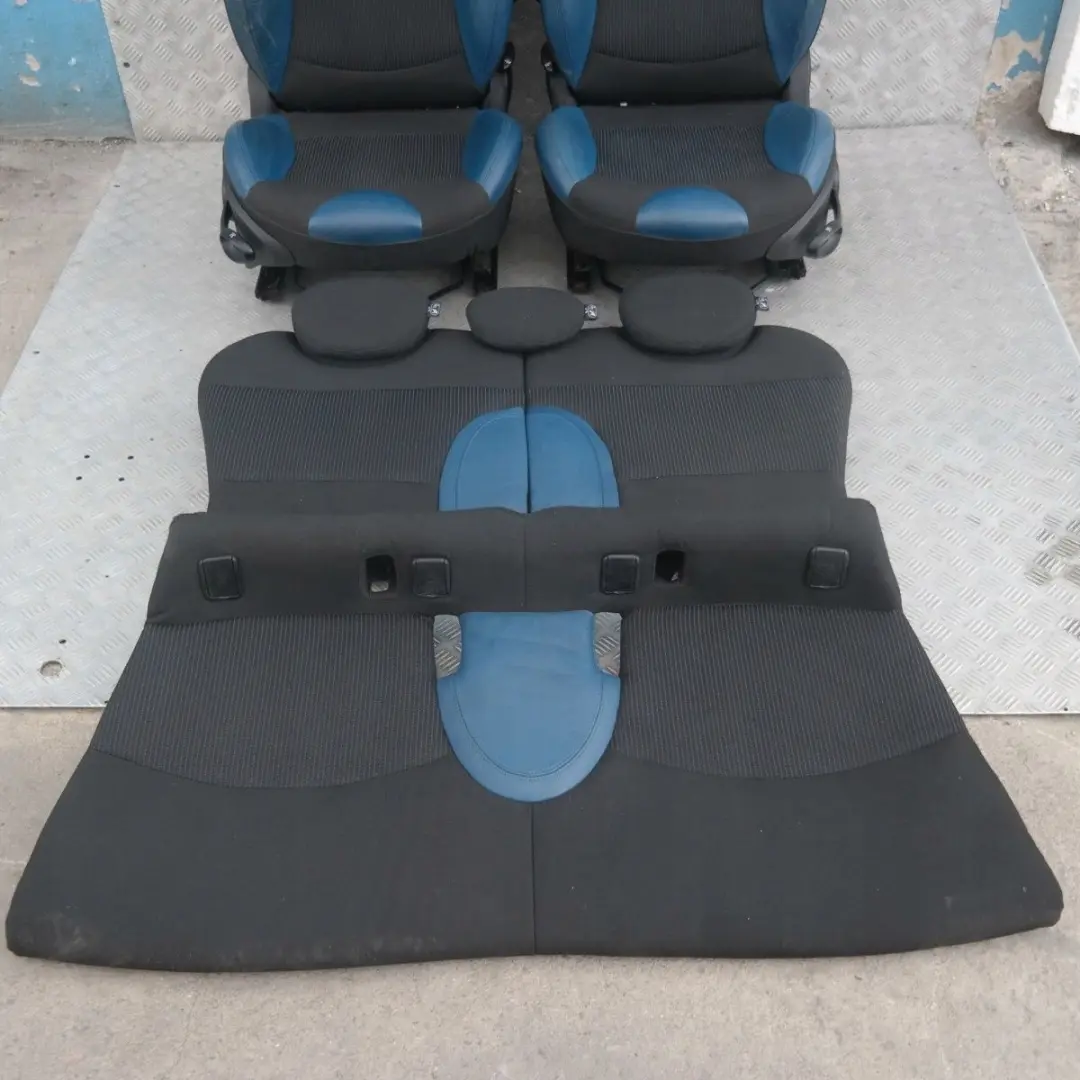 *BMW Mini Cooper One Clubman R55 Sports Halb Leder Innensitze Sitze innen BLAU