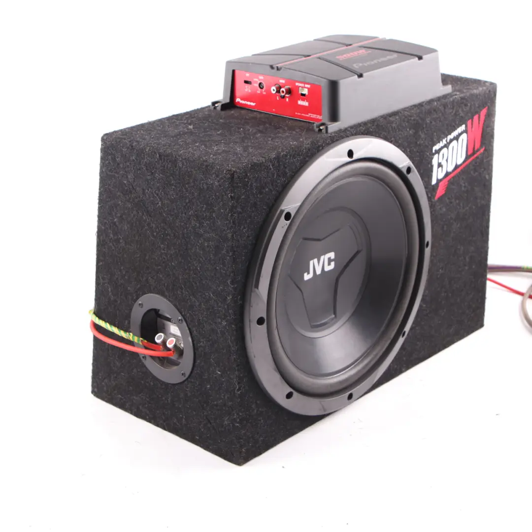 JVC Subwoofer Car Audio Speaker Active Bass Box 1300W Pioneer Amplifier 500W