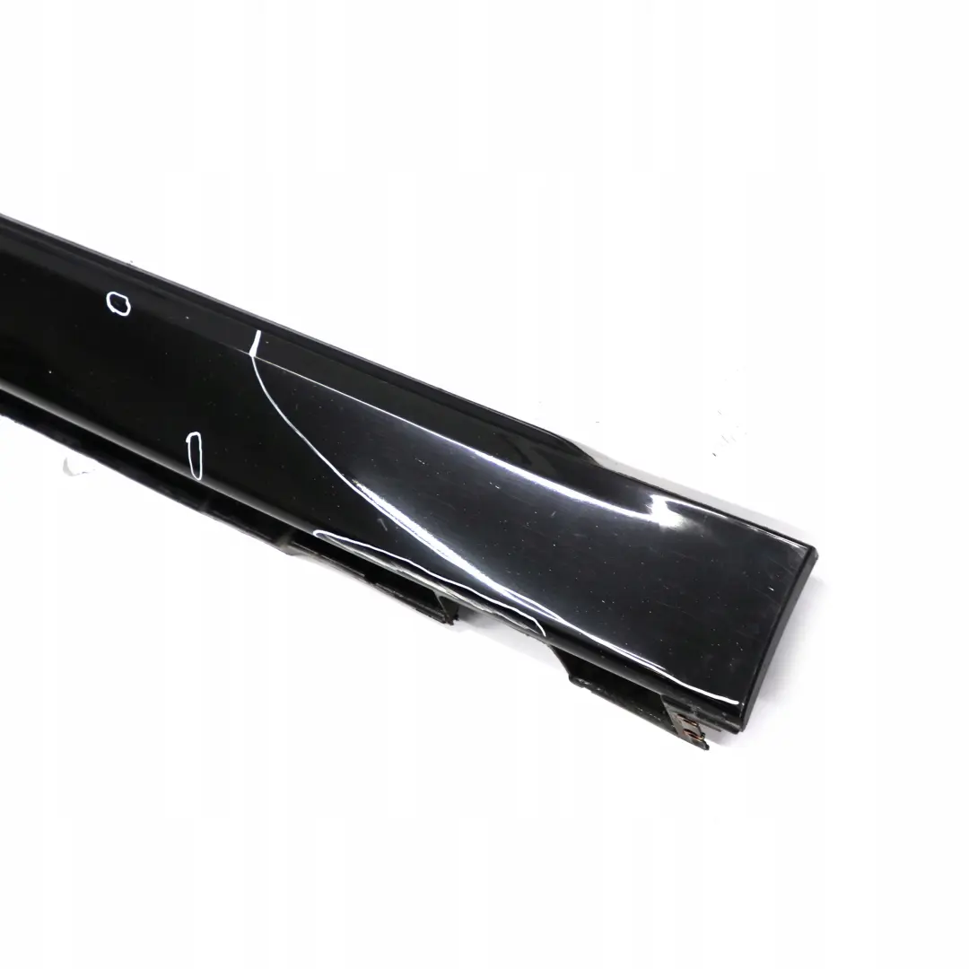 BMW E66 Long Door Sill Cover Skirt Left Black Sapphire - 475