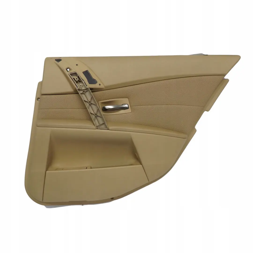 BMW E60 E61 Trasera Derecha Tarjeta De Puerta De cuero Nasca Beige Forro Trim