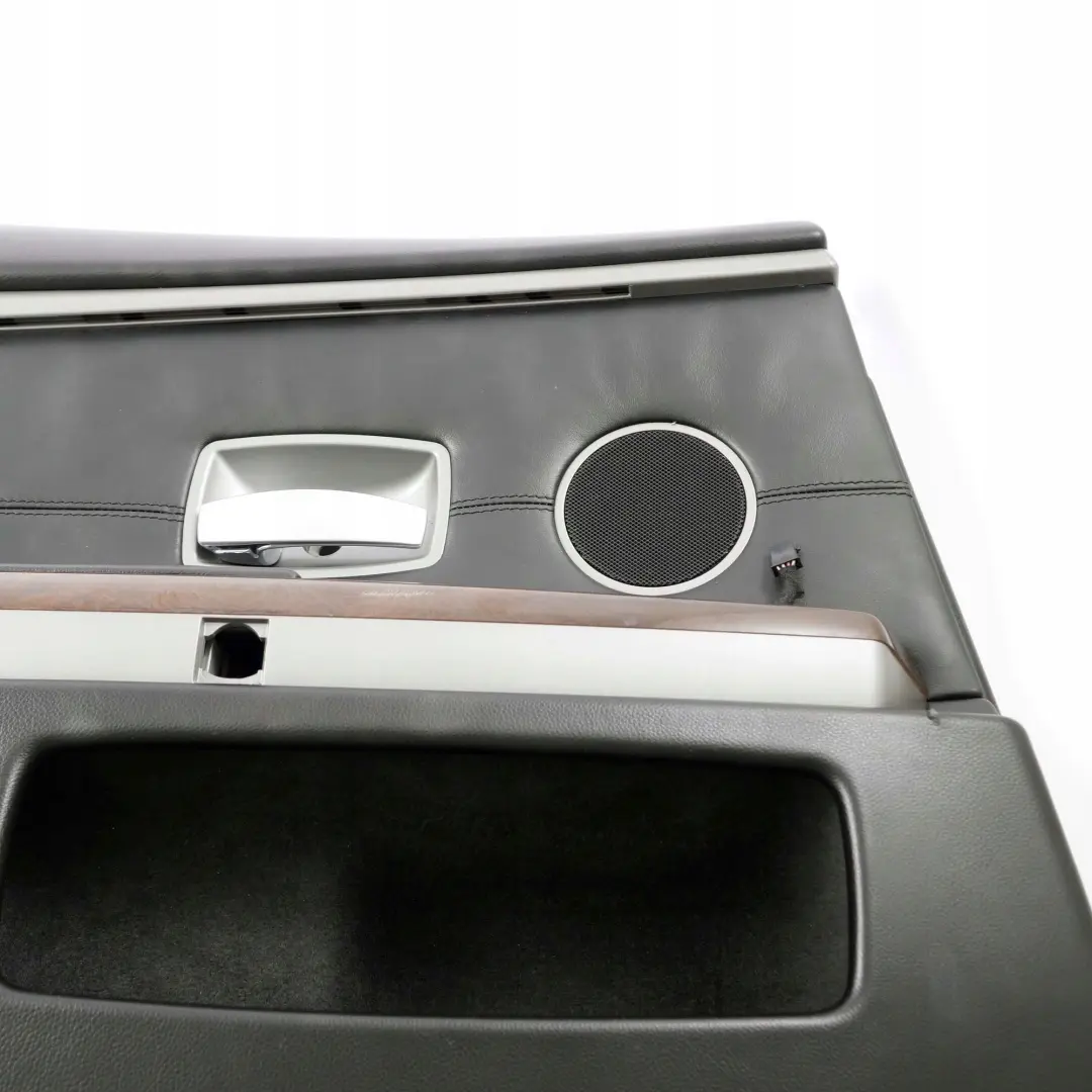 BMW E65 Rear Left Door Card Leather Pearl Black Lining Trim