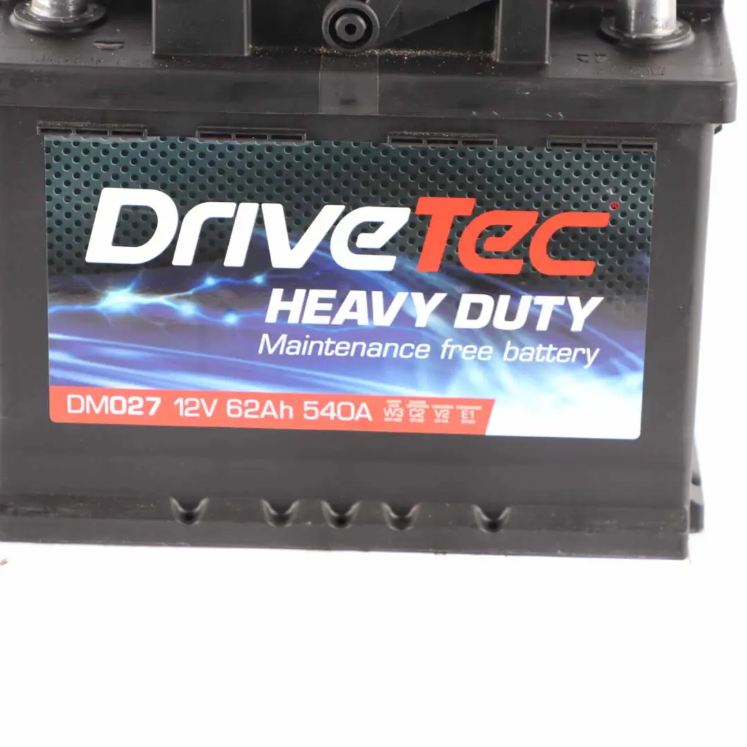 DriveTec Heavy Duty 12V Accumulator Battery 62Ah 540A DM027
