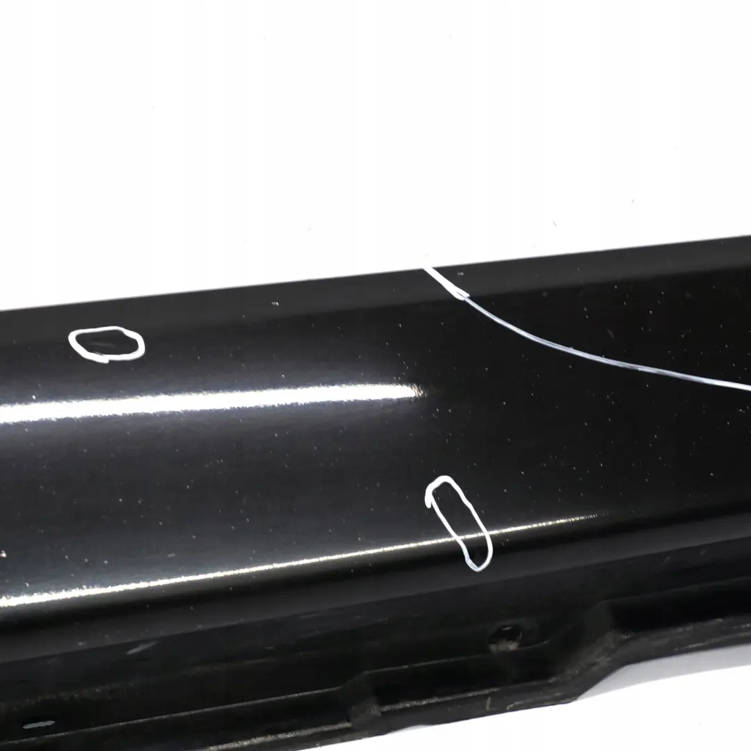 BMW E66 Long Door Sill Cover Skirt Left Black Sapphire - 475