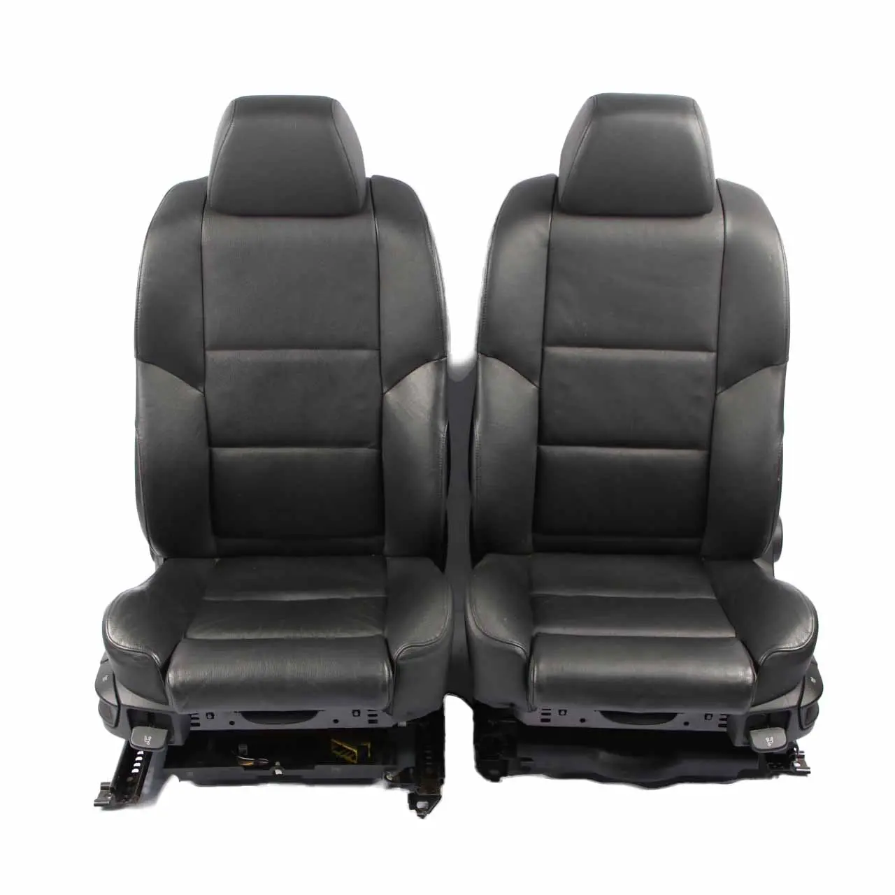 BMW E60 E61 Heated Black Leather Front Sport Seats Driver Passenger Side