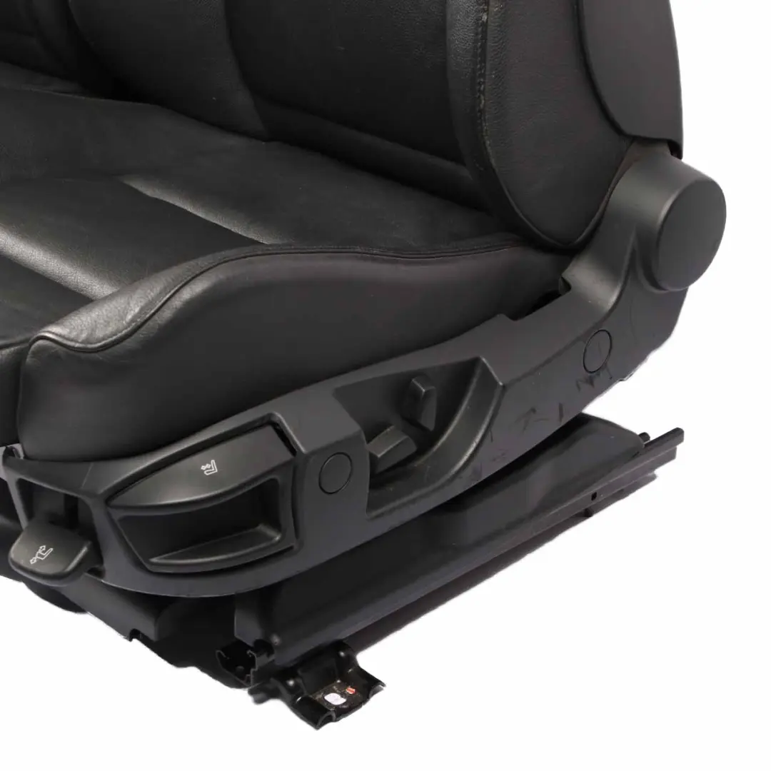 BMW E60 E61 Heated Black Leather Front Sport Seats Driver Passenger Side