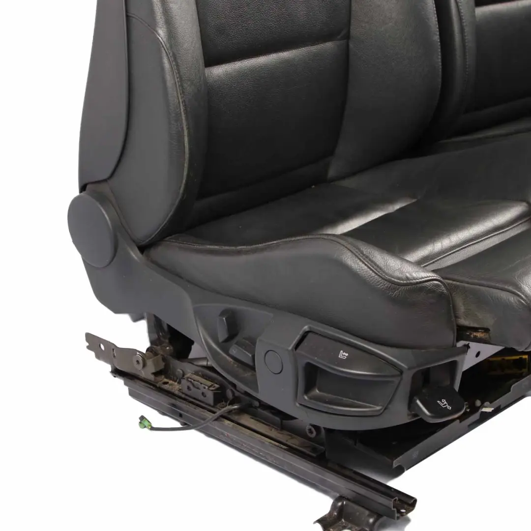 BMW E60 E61 Heated Black Leather Front Sport Seats Driver Passenger Side