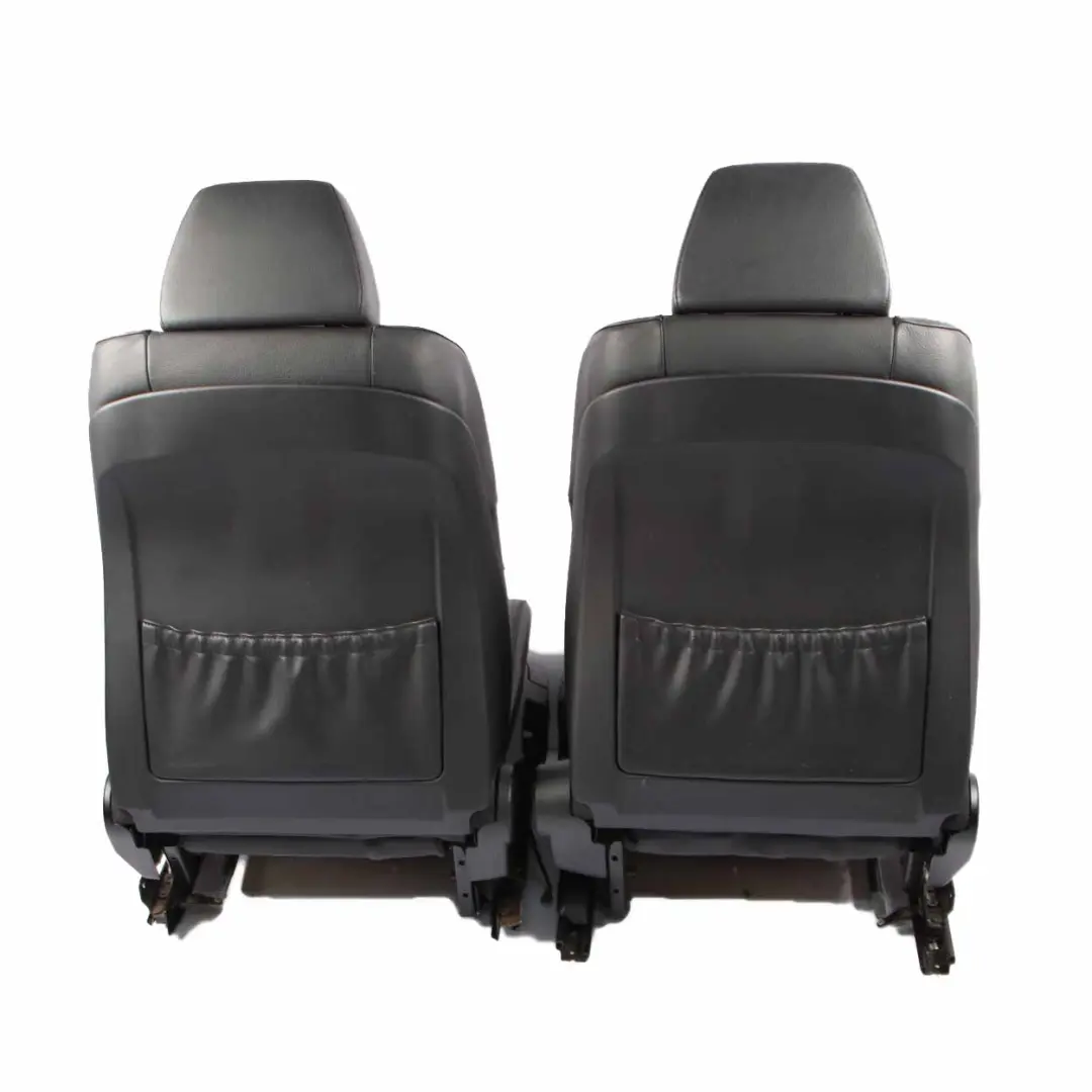 BMW E60 E61 Heated Black Leather Front Sport Seats Driver Passenger Side