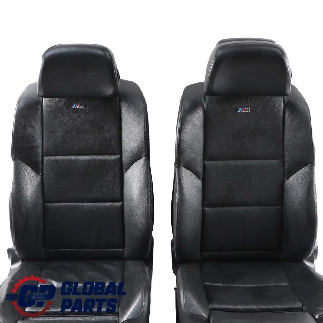 BMW 5 Series E60 E61 LCI  Black Leather Front Sport Seats Driver Passenger Side