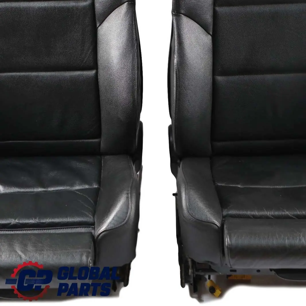 BMW 5 Series E60 E61 LCI  Black Leather Front Sport Seats Driver Passenger Side