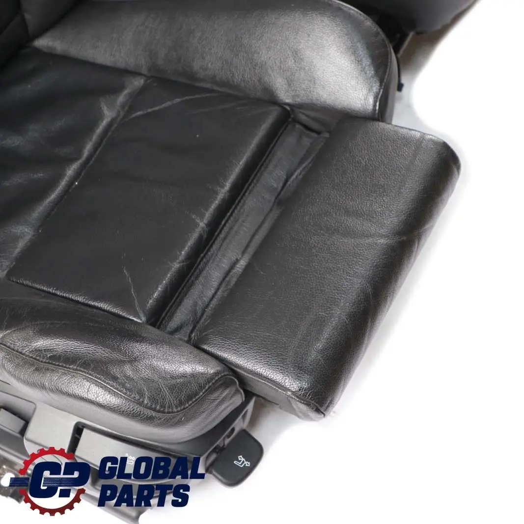 BMW 5 Series E60 E61 LCI  Black Leather Front Sport Seats Driver Passenger Side