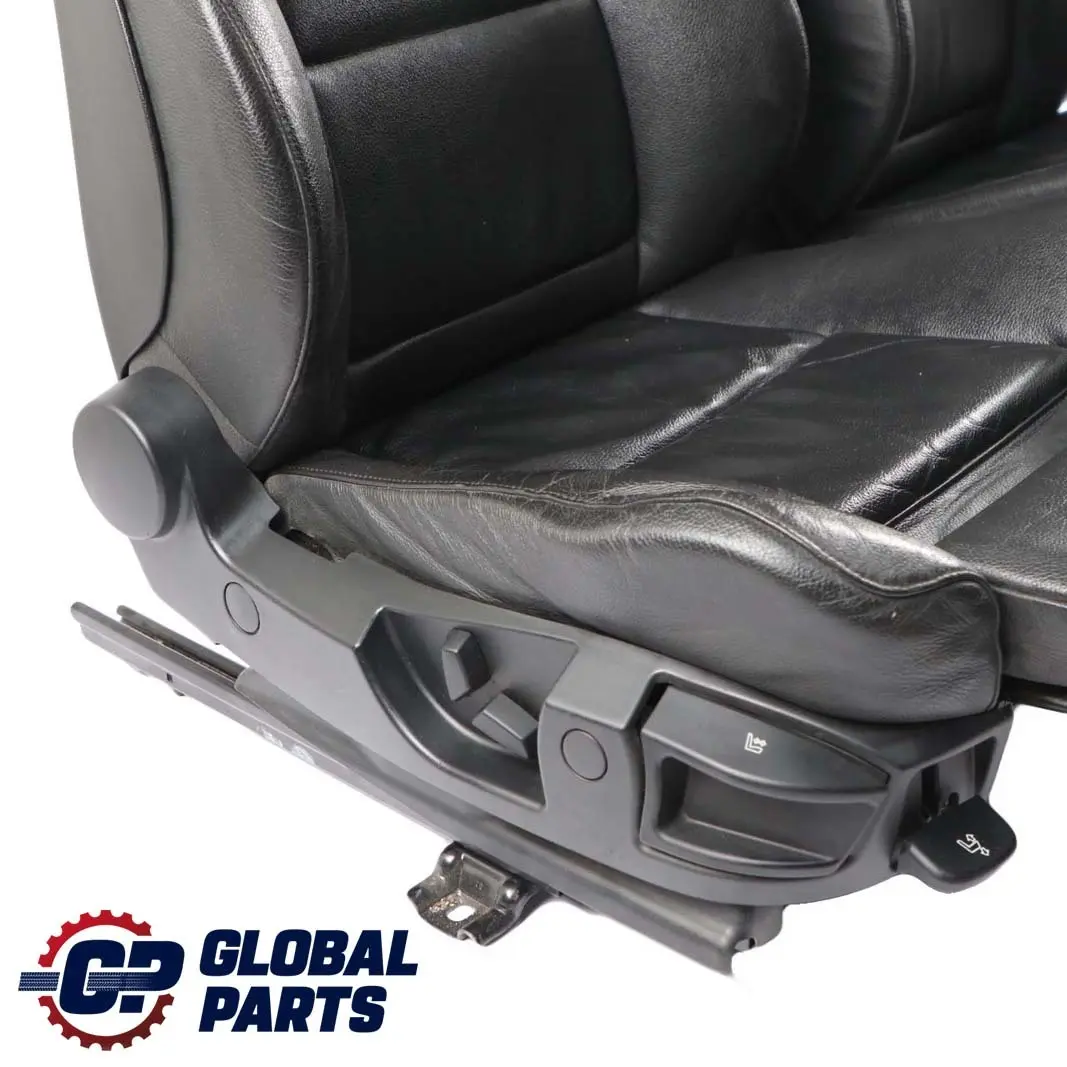 BMW 5 Series E60 E61 LCI  Black Leather Front Sport Seats Driver Passenger Side