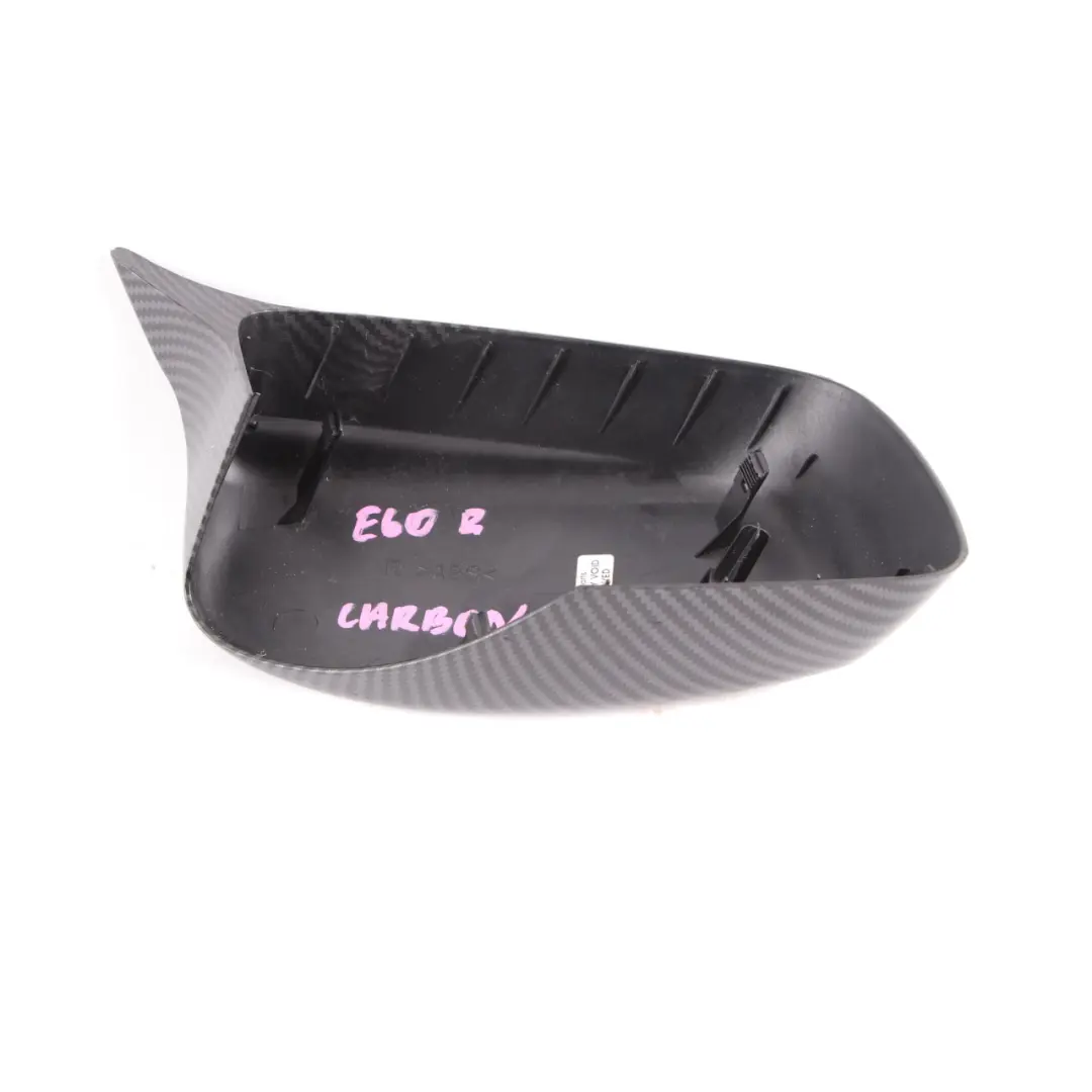 Wing Mirror Cover BMW E60 Right O/S Cap Casing Carbon 