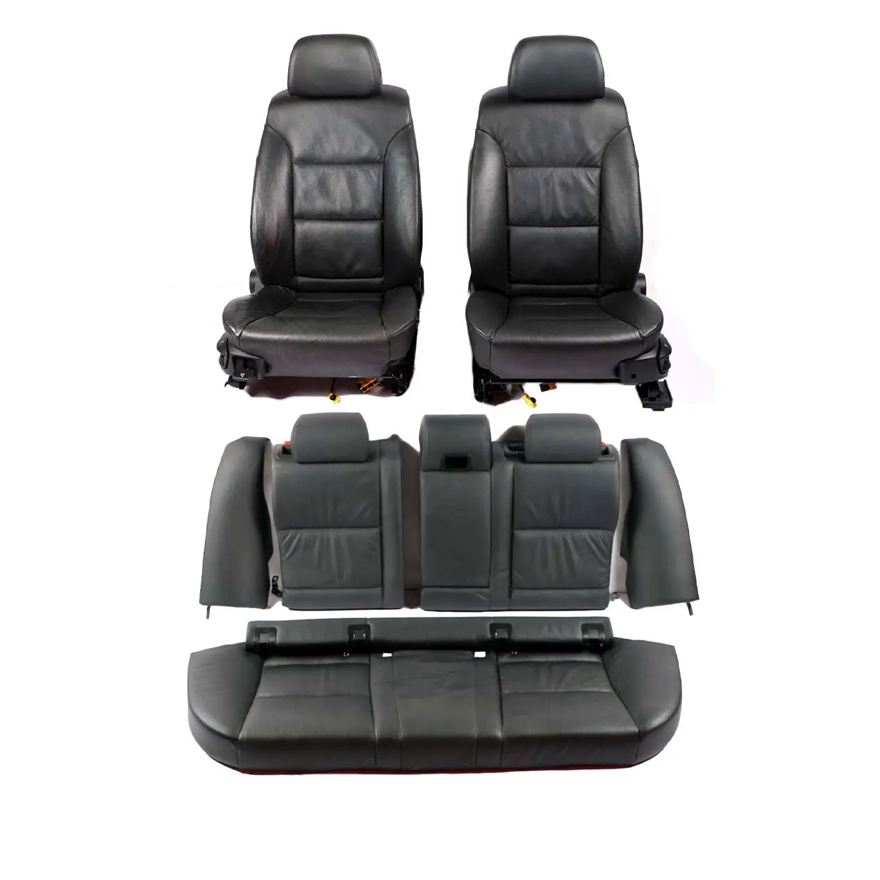 BMW E61 LCI Touring Heated Set Black Leather Interior Seats Seat with Door Cards