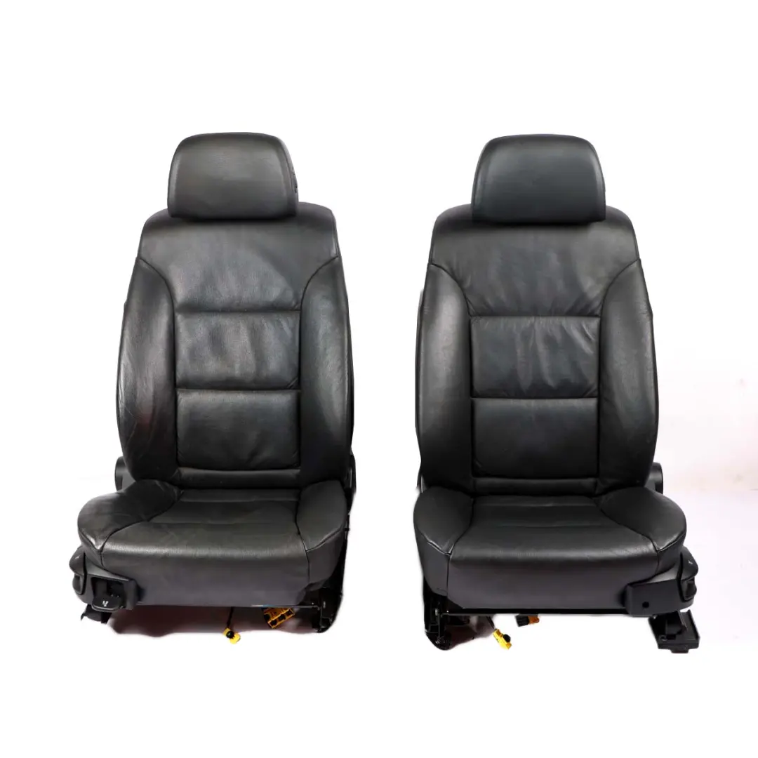 BMW E61 LCI Touring Heated Set Black Leather Interior Seats Seat with Door Cards