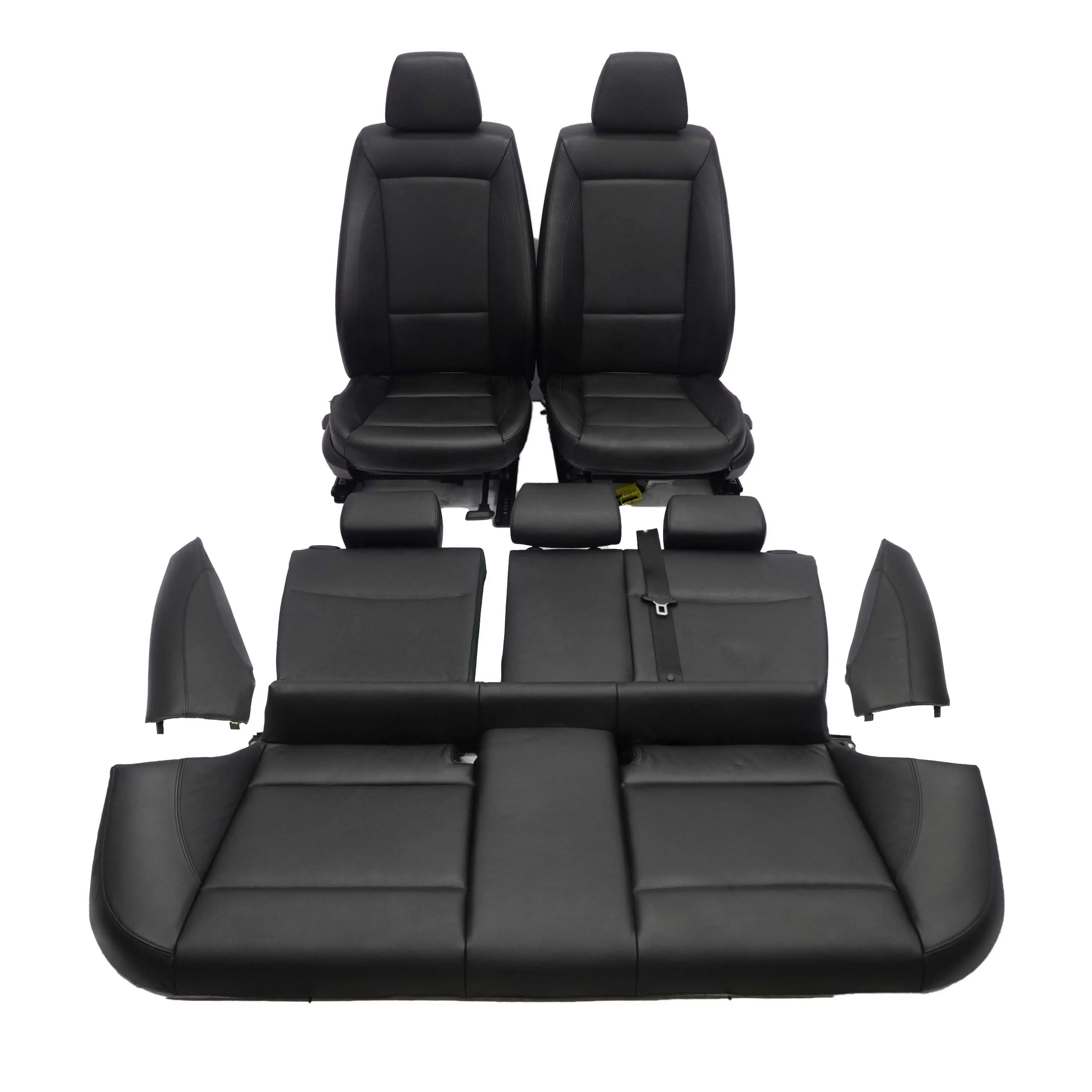 BMW E87 Black Leather Interior Seats Front Rear Seat with Airbag and Door Cards