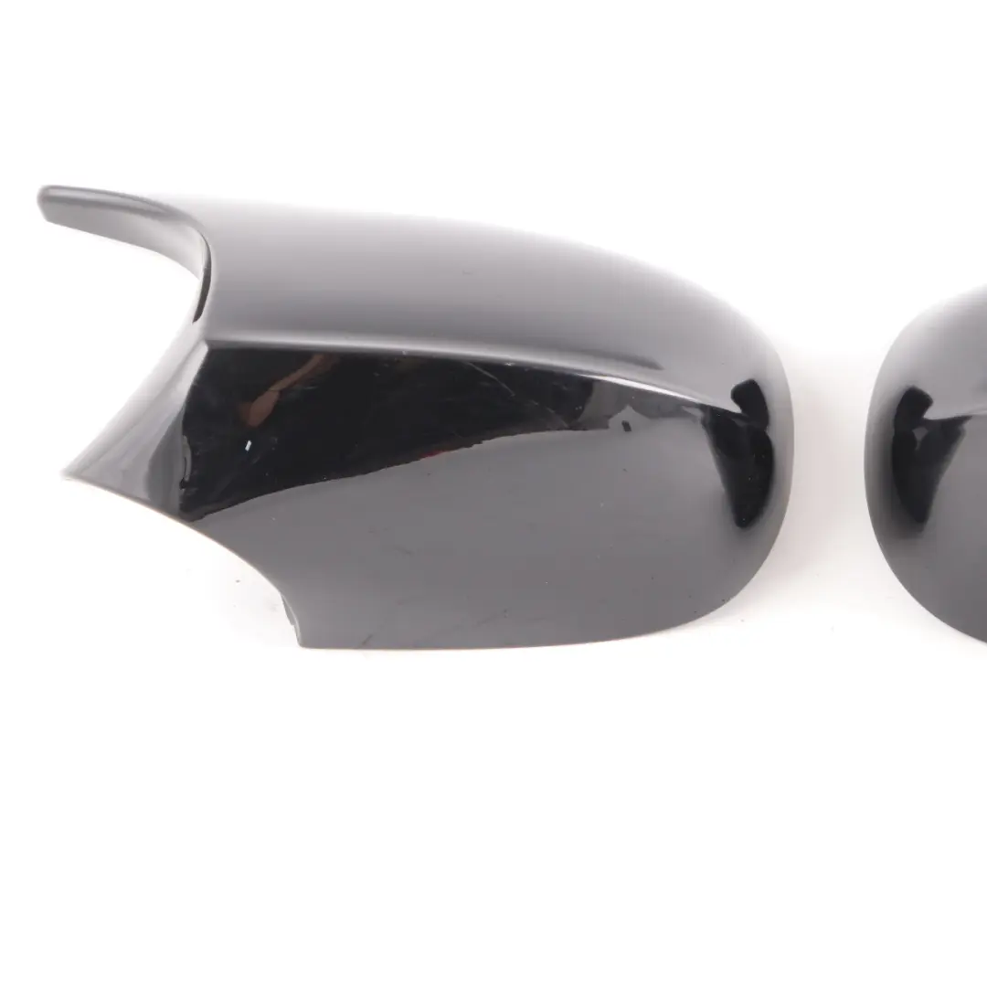 BMW E87 LCI Wing Mirror Cover Left Right N/O/S Cap Casing Housing Black Set