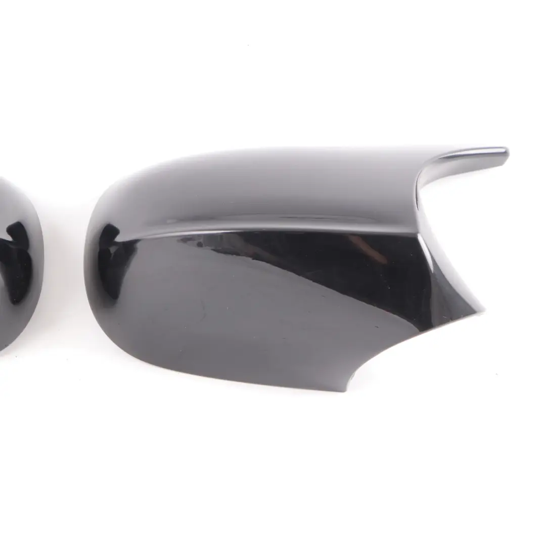 BMW E87 LCI Wing Mirror Cover Left Right N/O/S Cap Casing Housing Black Set